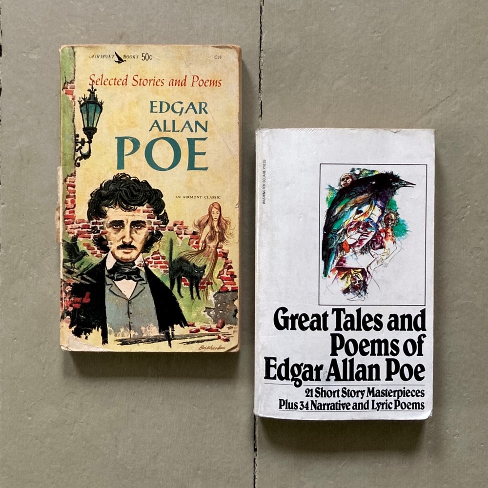 Great Tales and Poems of Edgar Allan Poe 2 Vintage Paperbacks Horror Spooky